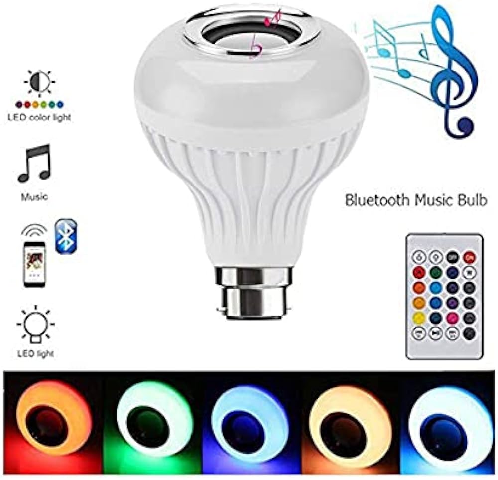 E27 LED RGB bluetooth Speaker Bulb Wireless 12W Power Music Playing Light Lamp