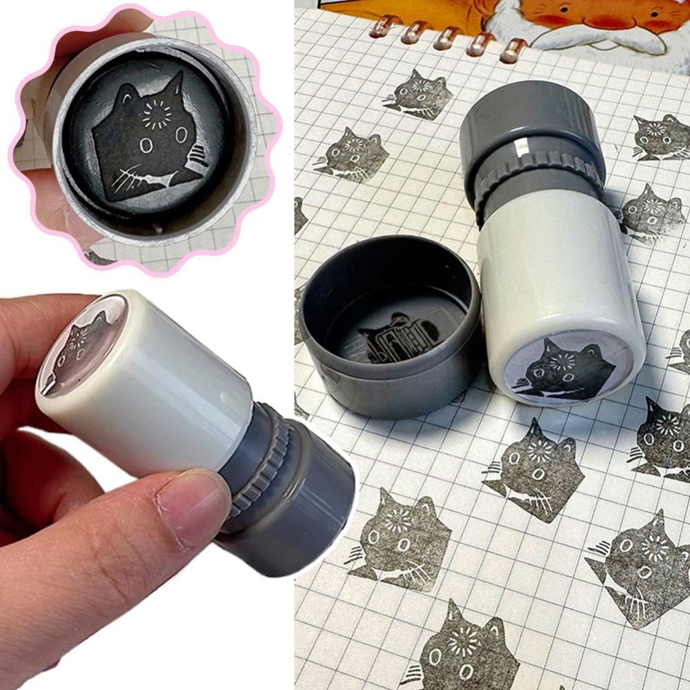 New Cute Funny Kitten Seal Cartoon Creative Expression Kitten Seal Portable Downtime Kitten Stamp Hand Account DIY