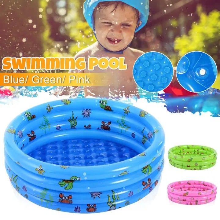 Baby Swimming Pool Bath Tub (130cn x 35cm) + Pump - For Babies | Portable Inflatable Swimming Pool For Babies |