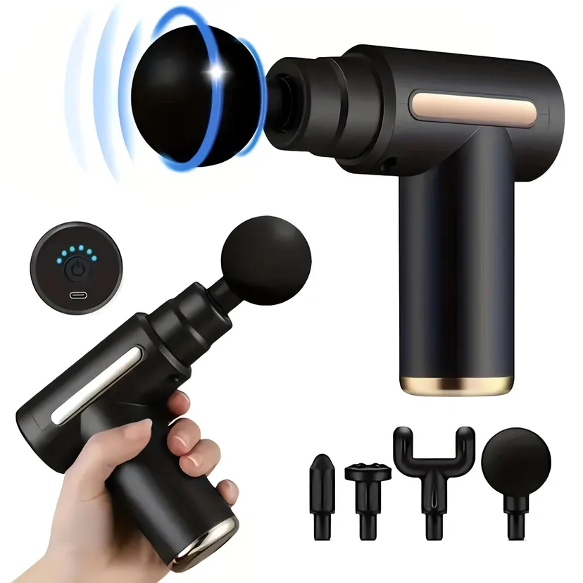 Powerful Mini Massage Gun - Portable Silent Vibrating Speeds - USB Rechargeable - Targets Neck, Back, Arm, and Leg - Muscle Recovery & Back Pain Relief