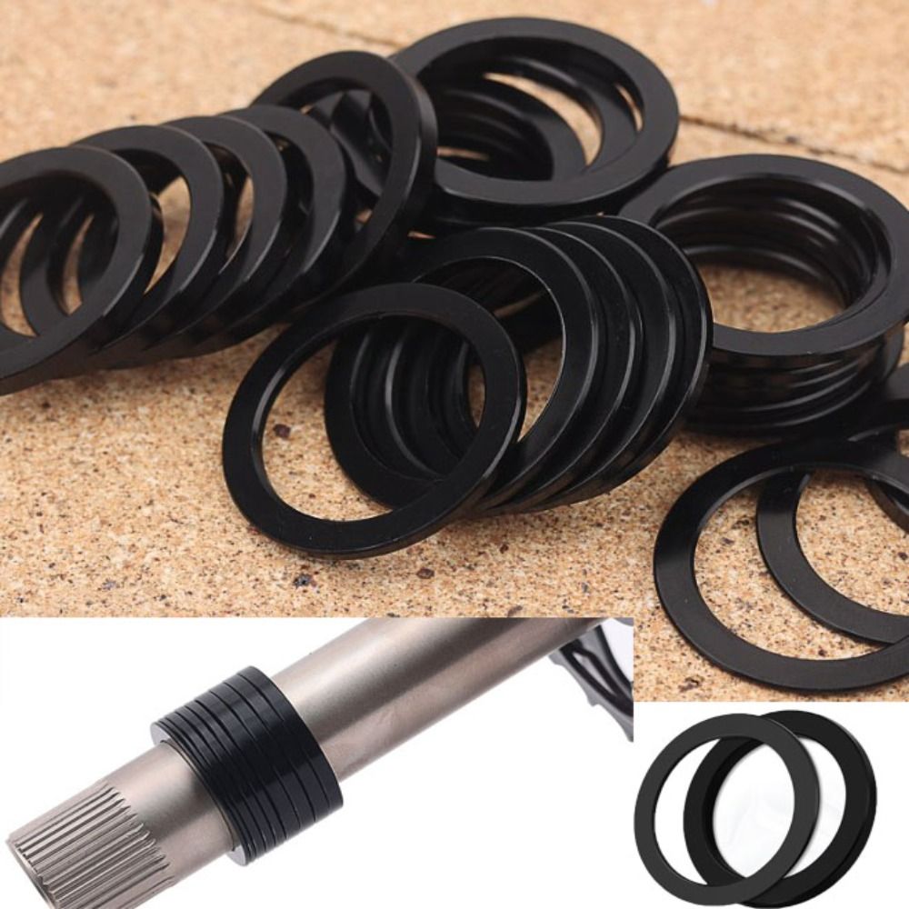High Quality Aluminum Alloy Hollow Crankset Washers Black Bicycle Crankset Washers Cycling Repair Tools Bicycle Accessories