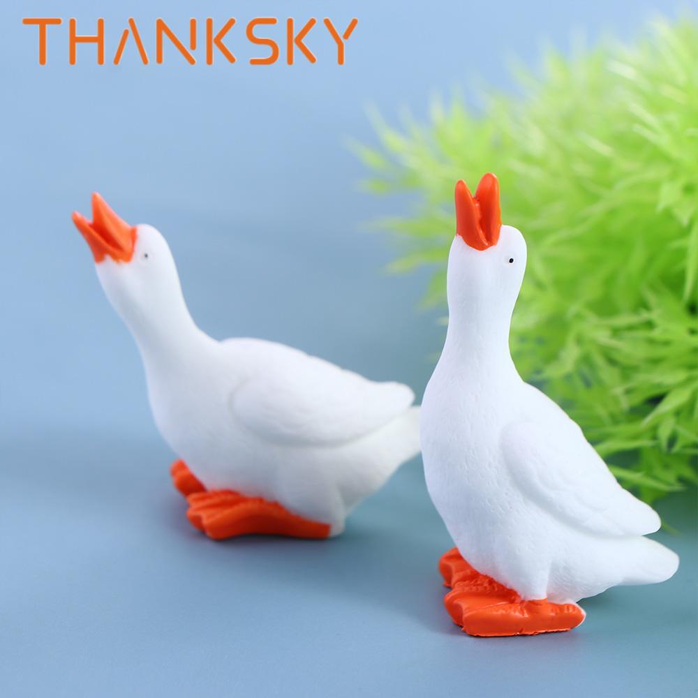 Resin Desk Garden Decor Accessories Parent-child Gift Fairy Garden Swan Desk Pot Craft Miniatures Goose Figurine Bonsai Ornament