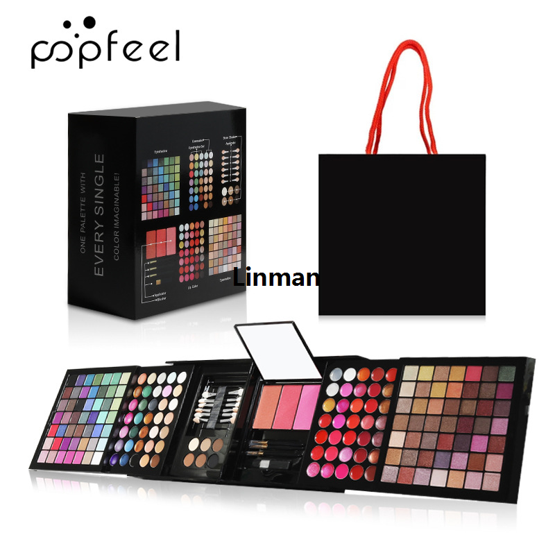 Linman POPFEEL 177 Color Professional Eye Shadow Combination ColorfulSpecial Makeup Palette Eye Glitter Tray Lip Gloss Makeup Set Cosmetic