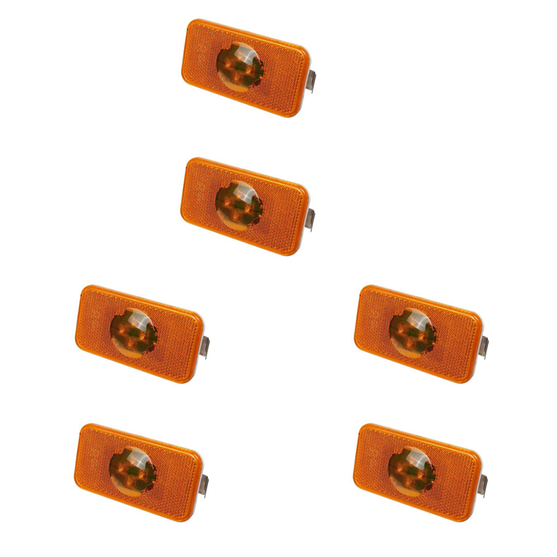 6 Pcs 24V Car Truck LED Side Marker Light Amber Indicator Lamp 4 LED for Trucks FM/