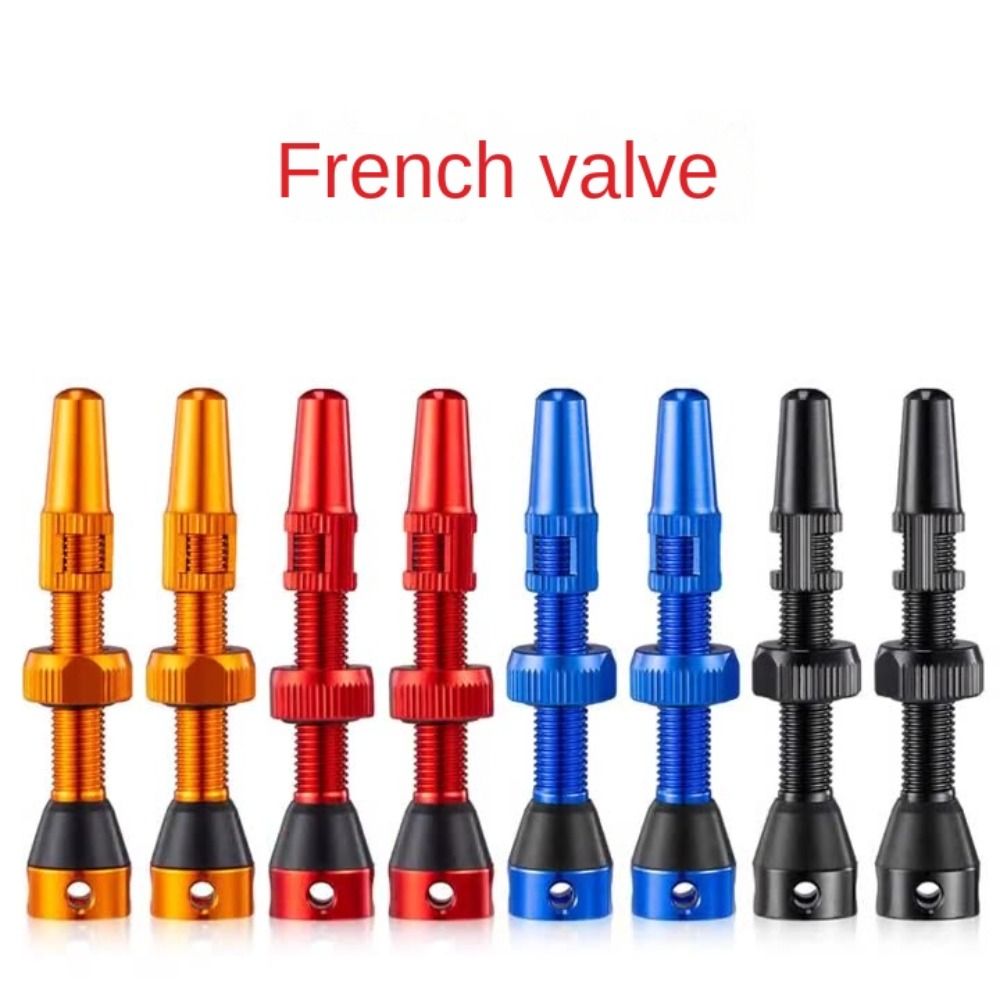 Pair Cycling Parts 40mm/44mm/60mm Tubeless Tire Valves Aluminum Alloy Core French Style Valve Sealant Compatible Durable Bike Valve Kits Bicycle Repair