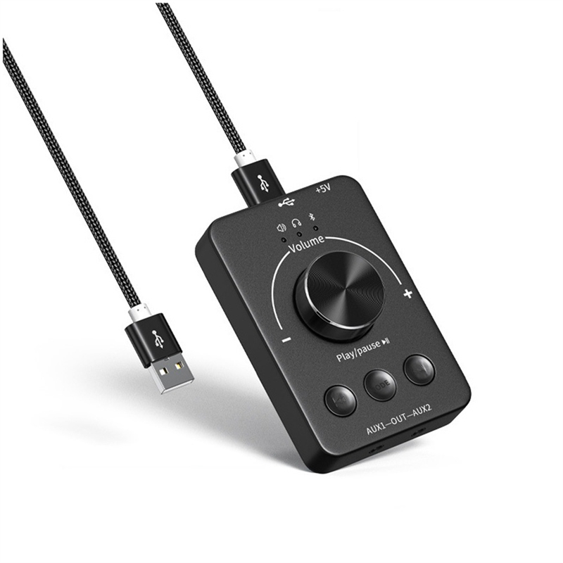 NAMUNY USB Volume Control Knob Multimedia Computer Speaker Controller Adjust Knob One-Key Mute Bluetooth with Play Pause Skip