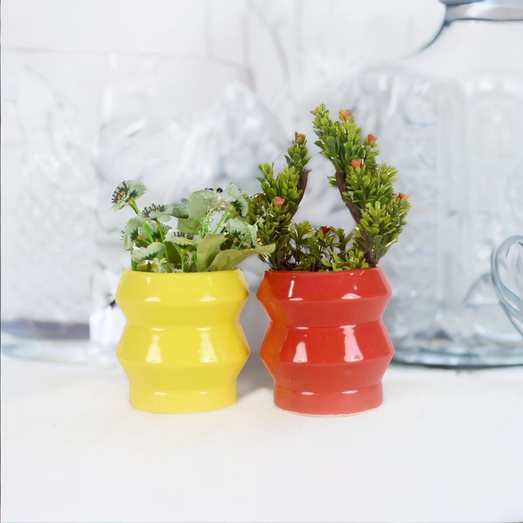 Ring Ceramic Flower Pot for Home use | Light Luxury Premium Creative Flower pots | flower pot planters pot garden Pot Round | Red, Yellow , Black |