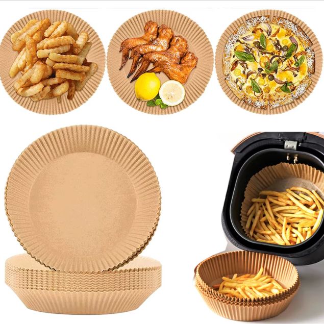 50Pcs Household Barbecue Plate Oil-proof Cups Disposable Paper Mold Parchment Air Fryer Paper Liner
