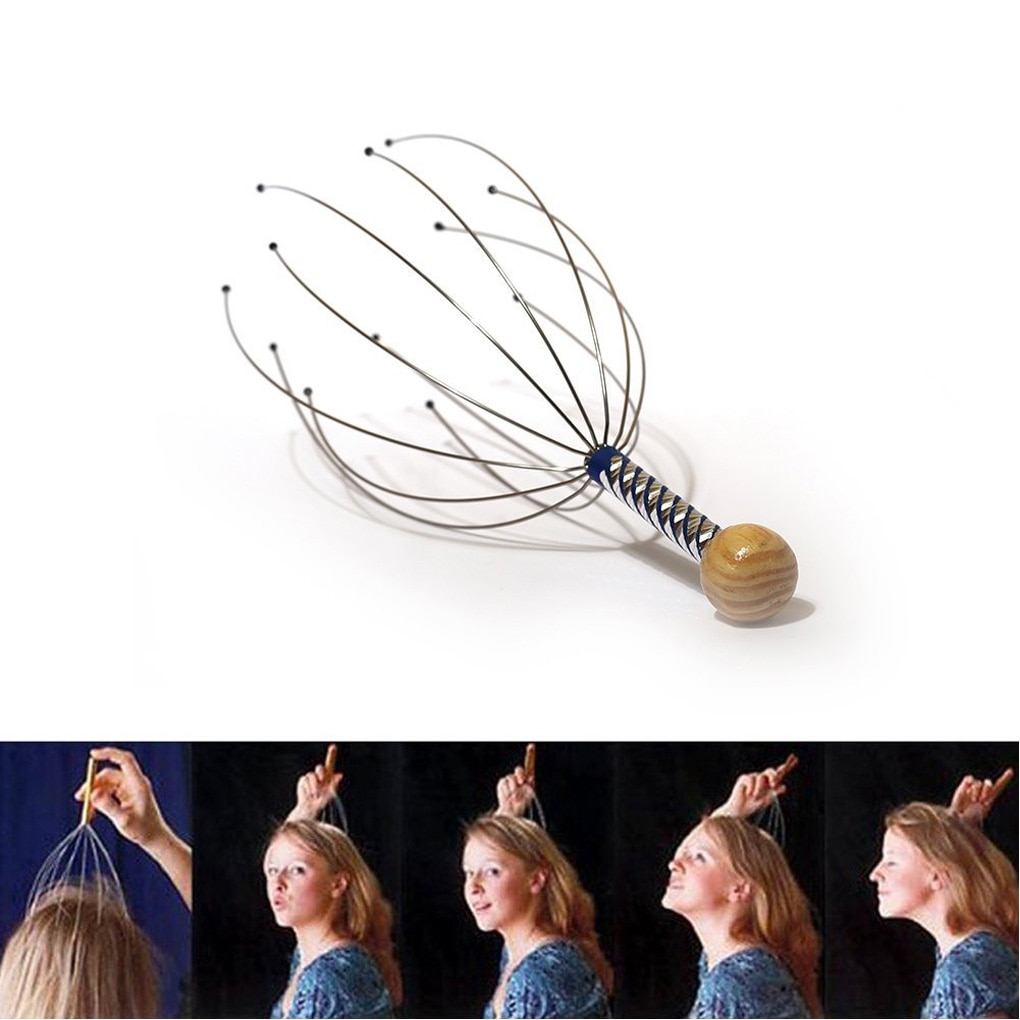 Yuanyan Head Relax Massager Healing Neck Claw Massage Anti-stress Pain Relief Scalp Relax Spa Headache Stimulate Blood Circulate Tool