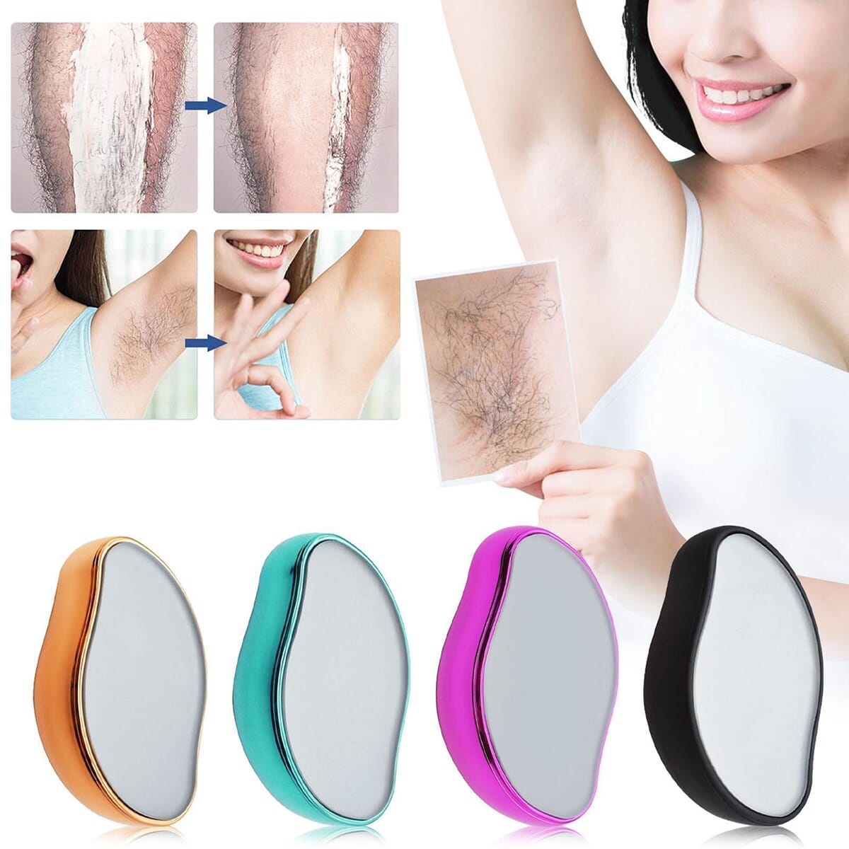 Nano Crystal Hair Remover Painless Easy Cleaning Reusable Glass