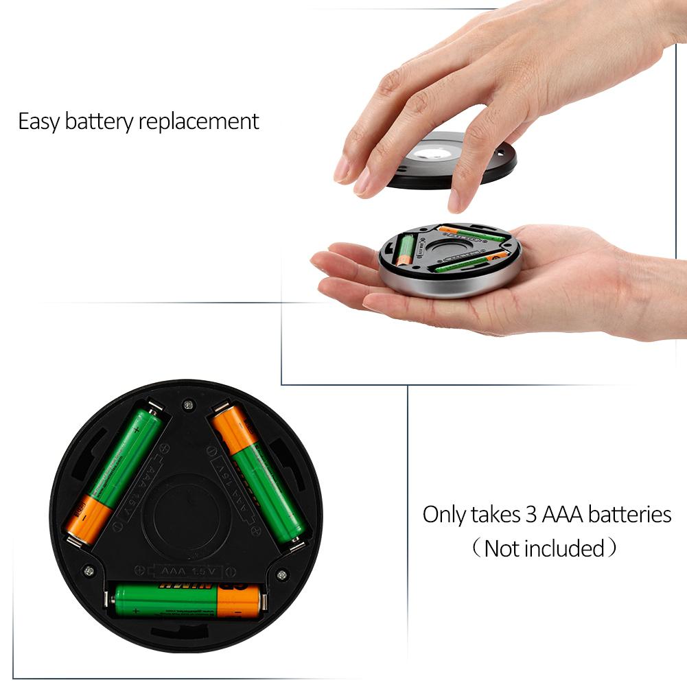 NEW 【Innovative design】DSstyles 1pc Motion-sensing Battery Powered LED Magnetic Stick-on Nightlight Silver Color Under Cabinet Closet Lights Lamp