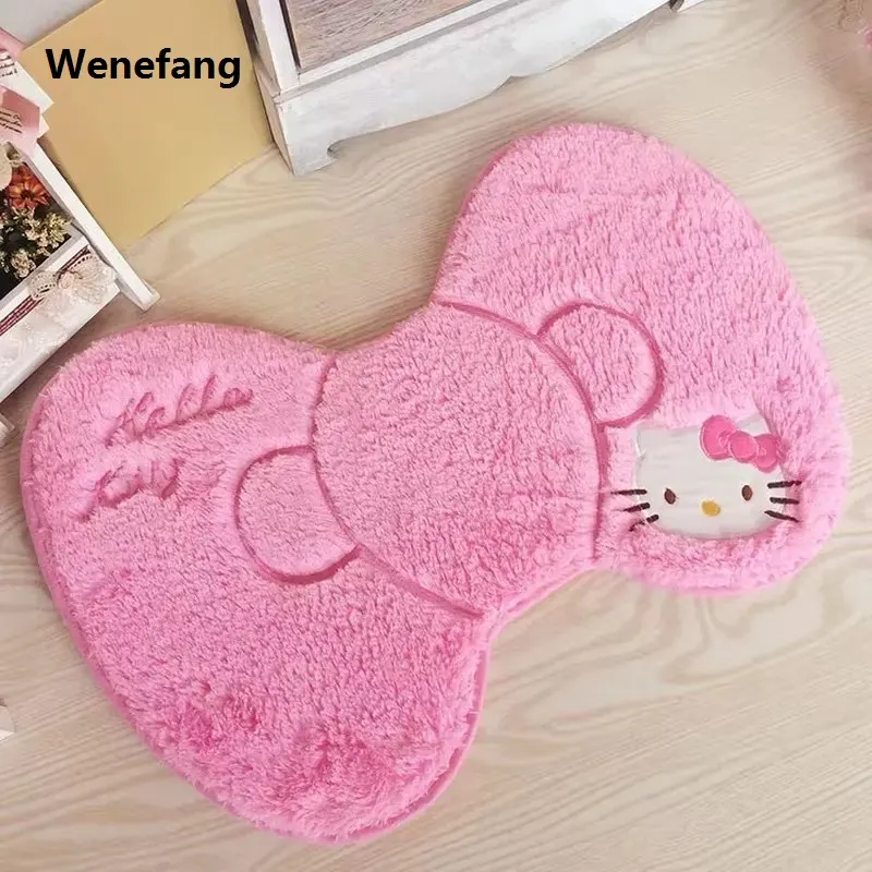 Wenefang Sanrio Hello Kitty Rug Kawaii Anime Bedroom Bathromm Carpet Children Original Girls Bedroom Living Room Floor Mat Doormat Decoration