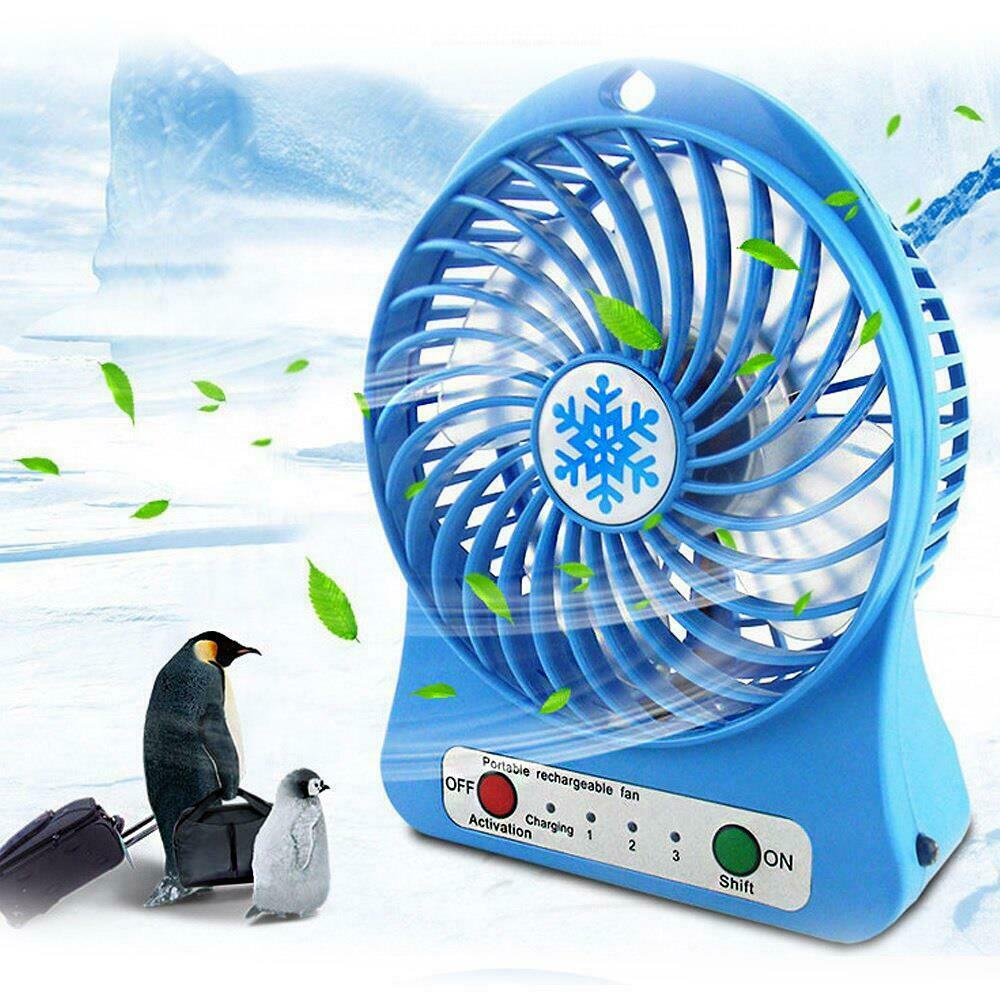Portable Mini Hand Held Fan Desk Table Fan Cooling Cooler USB Rechargeable