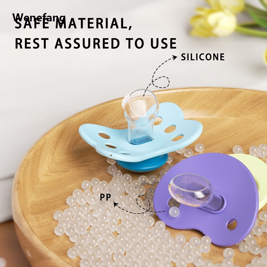Wenefang 1 Pcs Baby Pacifier Silicone Flat Bargain price 100% Food Grade Material Portable Bpa Free With Plastic Handle Cute Animal Elephant Lion Bear