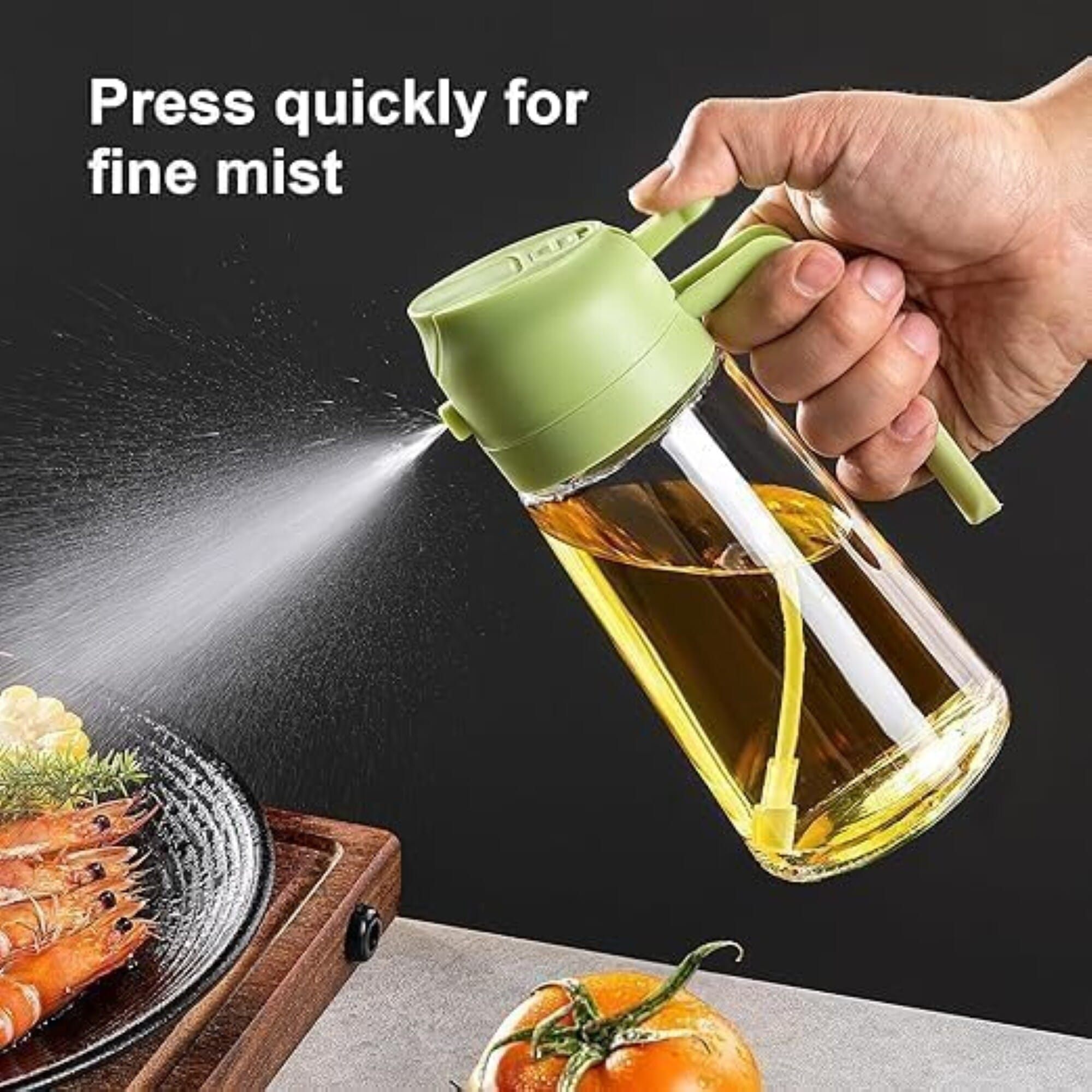 2 in 1 oil spray dispenser container bottle spray and pour premium for kitchen and hotel use roasting and cooking