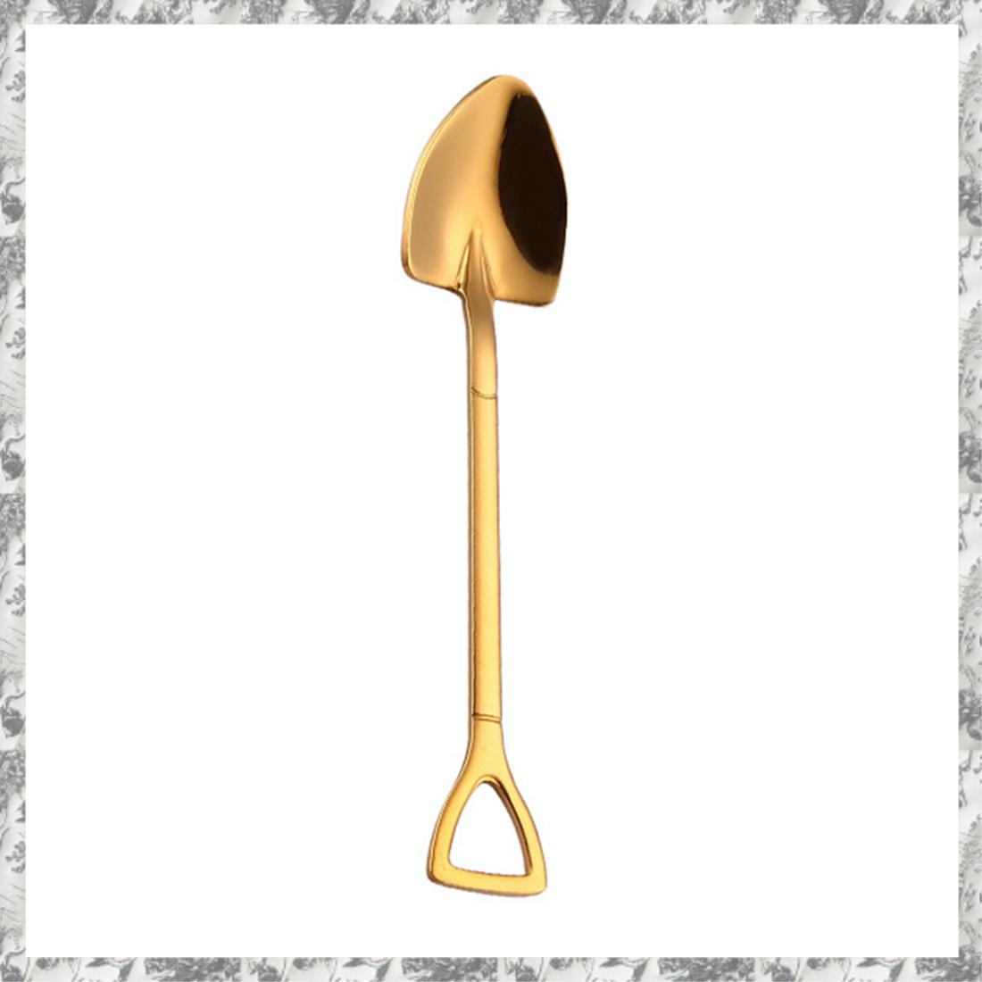 Gold stainless steel 304 small shovel spoon gold-plated tableware