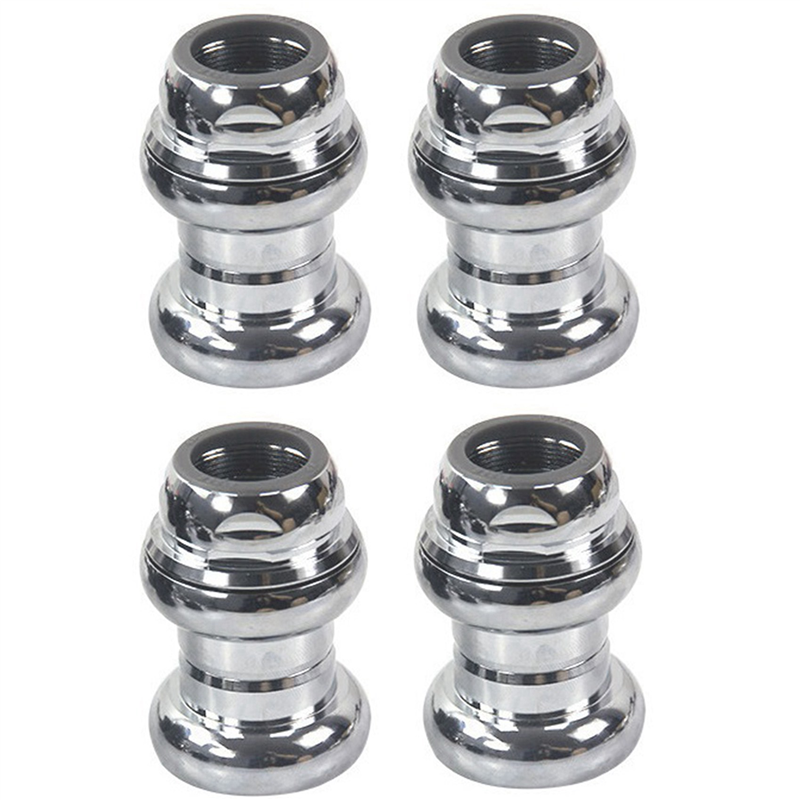 FORIDE 4 Pcs 22.2mm Bicycle Headset 1 Inch Fixed Gear Racing Bike Bearing Fixed Gear Road Bike Aluminium Alloy Headset,Silver