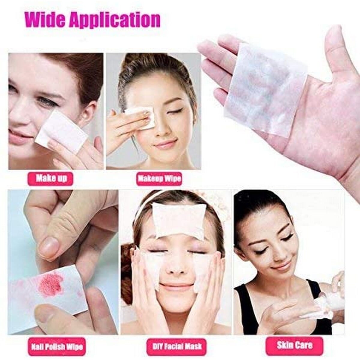100 Pieces Soft Super thin Pure Cotton Wool Square Facial Pads Cotton Pad Remover Cotton For Face Eye