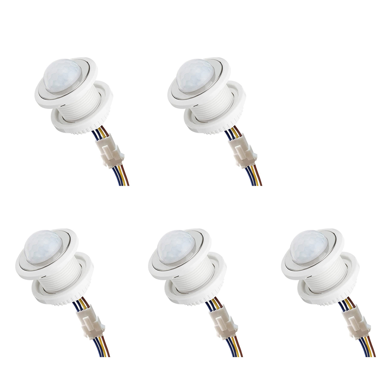 JAERBEE 5X Mini Motion Sensor Light Switch 110-220V PIR Sensor Smart Detection Time Adjustable Infrared Induction Detector