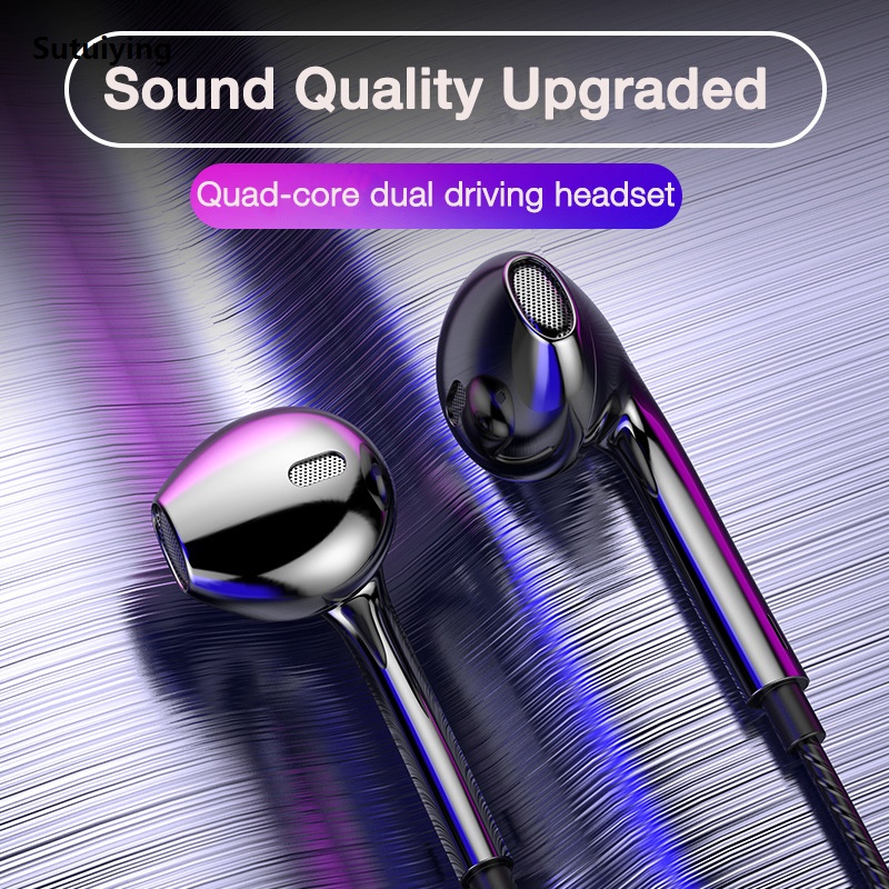 Sutuiying 【Best value for money】EARDECO In-ear Mobile Wired Headphones 3.5 Sport Earbuds Fifty percent discount with Bass Phone Earphone Wire Stereo Headset Mic Music Earphones