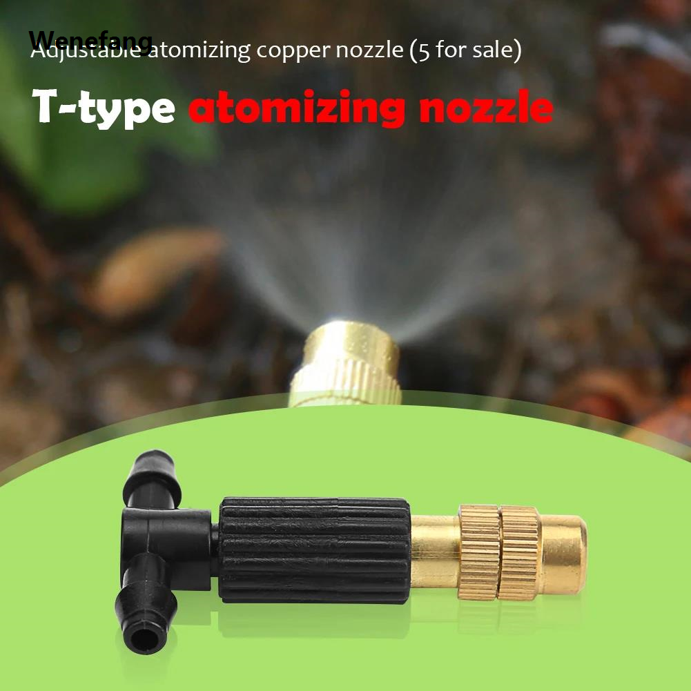Wenefang 5-100Pcs Outdoor Misting Cooling System Garden Irrigation Watering Portable 4/7 Pipe Atomizer Nozzles Adjustable Garden Sprinklers Head