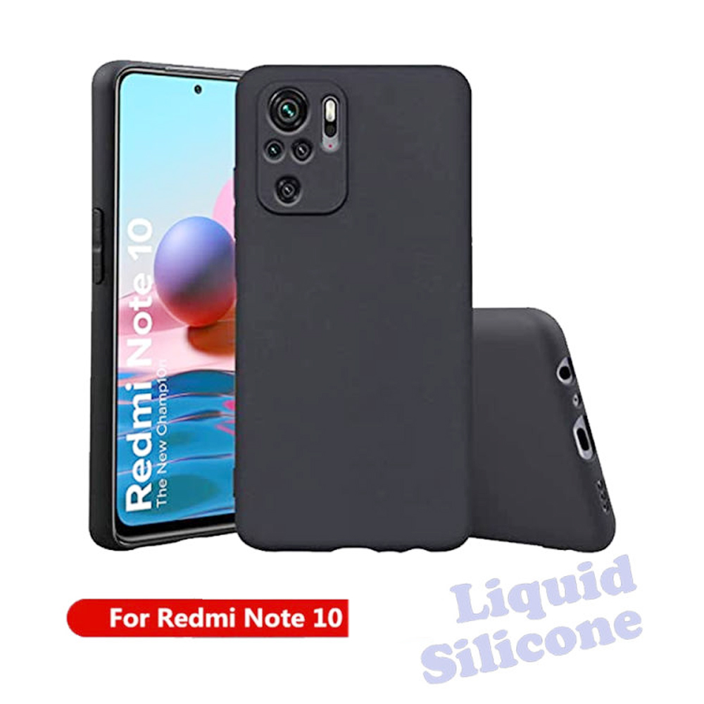 Case for Redmi Note 10 / 10s 4G (same) Liquid Silicone Phone Back cover - Black