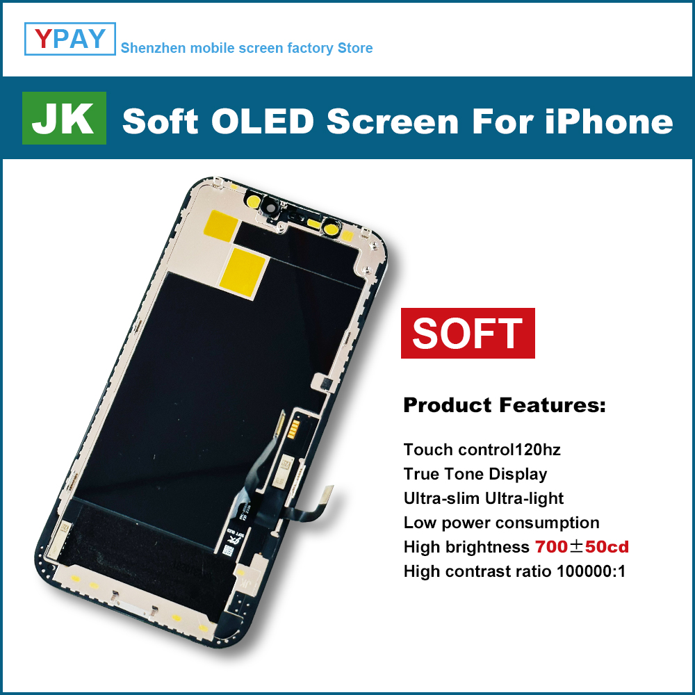 HOT Soft JK OLED Screen For iPhone XsMax 11ProMax 12 13 LCD Display Touch Screen Digitizer Assembly No Dead Pixel Replacement Parts