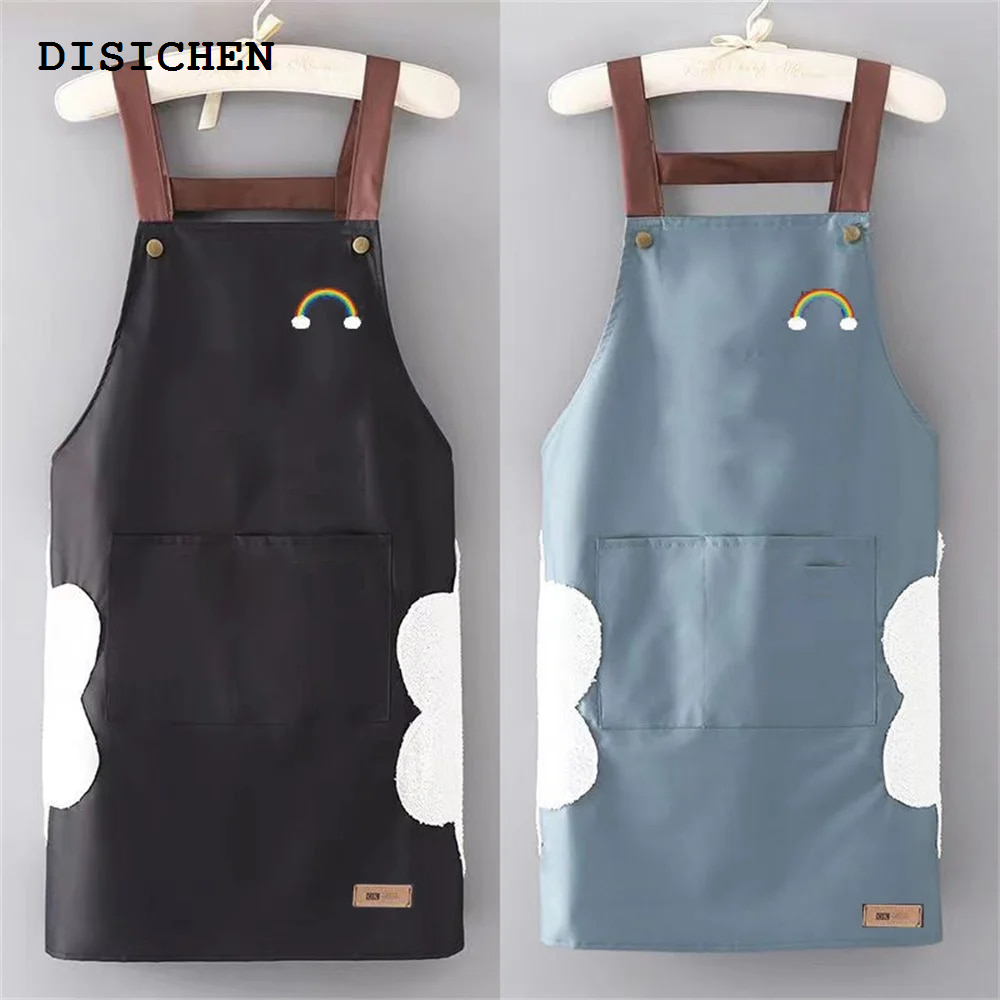 DISICHEN 2025 New Kitchen Household Waterproof and Oil-proof Men's and Women's New Apron Korean Version Japanese Work Housework Apron Overalls