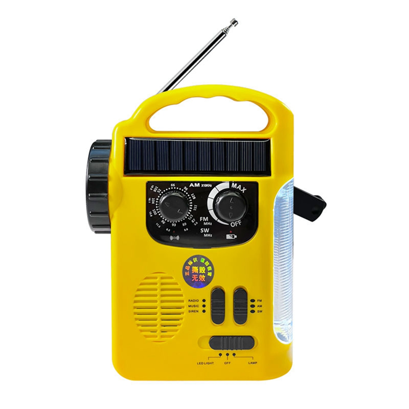 Pocket Hand Crank Emergency Radio 1200Mah AM/FM Solar Radio with LED Flashlight SOS Alarm for Outdoor Adventure Camping