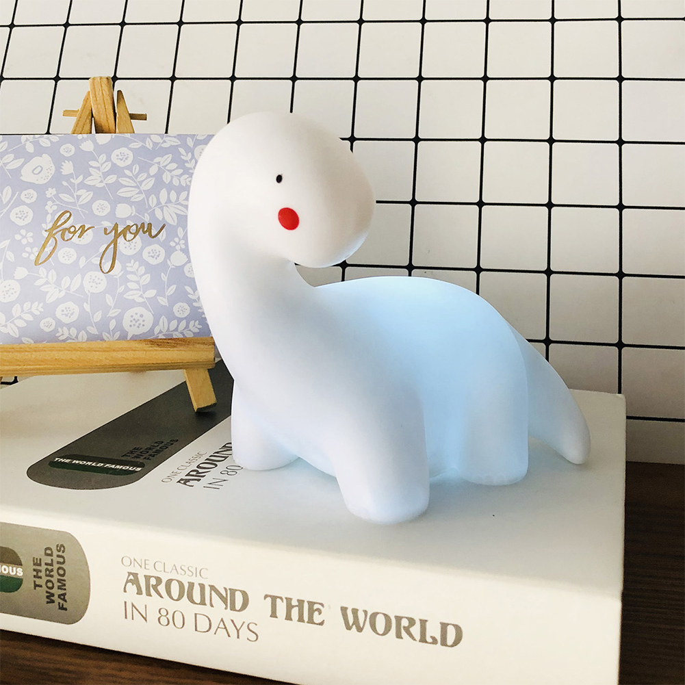 NEW 【Innovative design】Kids Cute Gift Luminous Bedroom Led Home Decoration Cartoon Portable Little Dinosaur Battery Powered Table Night Lamp Silicone