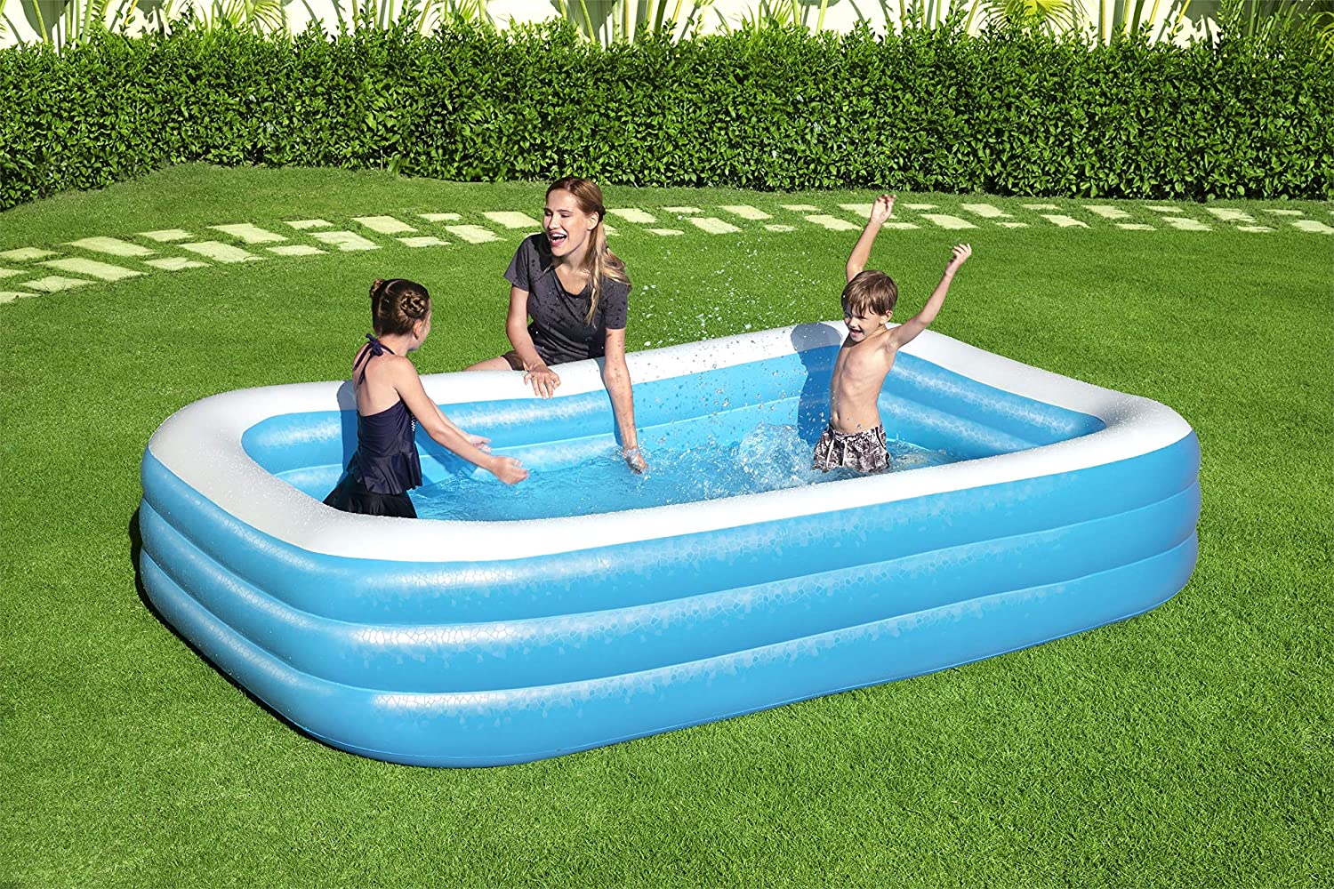 Bestway Three-ring Rectangular Inflatable Pool L120 x W72 x H22 inch