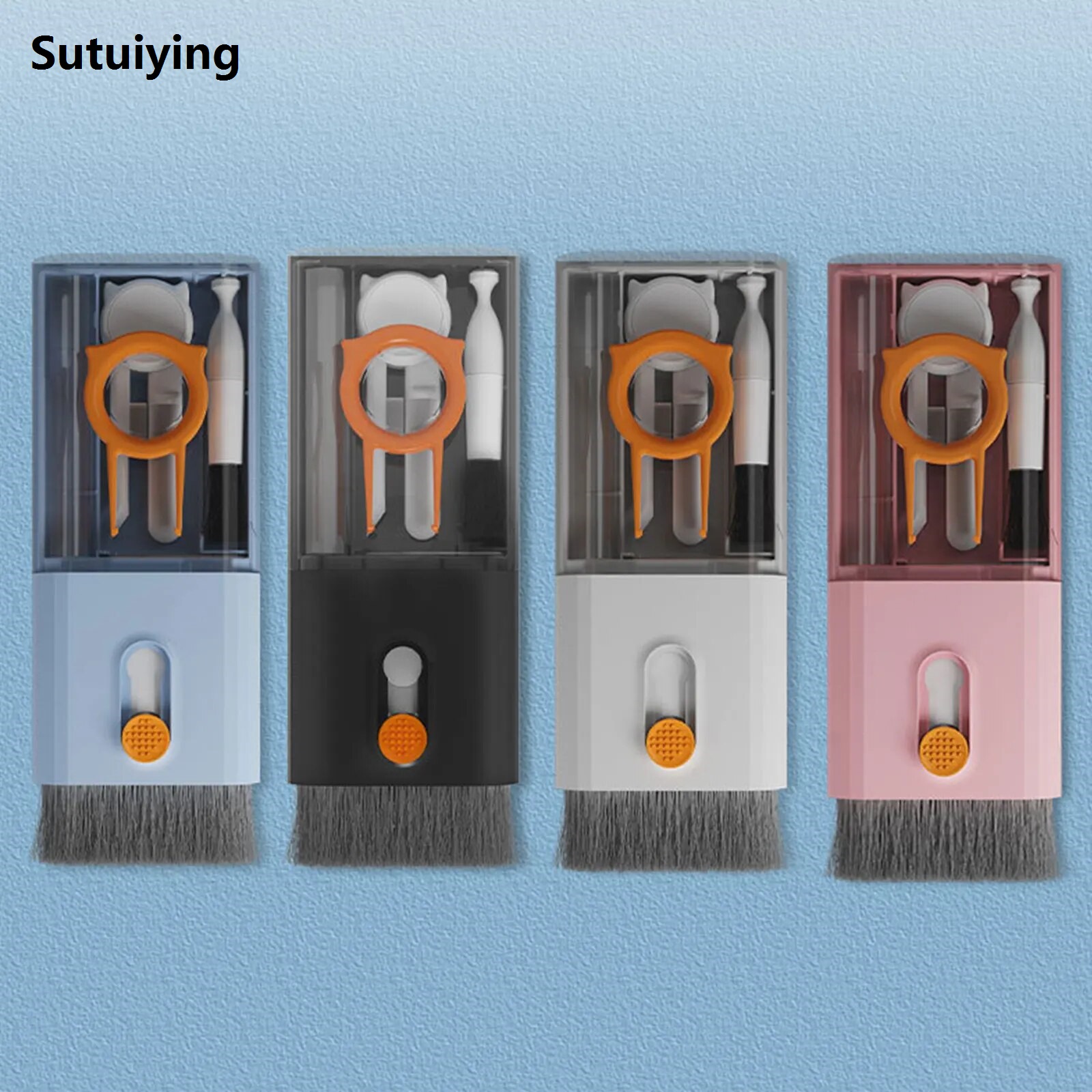 Sutuiying multi cleaning pen 10-in-1 Keyboard Cleaning Brush Multifunctional Headset Cleaner Pen Scalable Design Convenient Labor-saving for Digital ProductsTool Sets