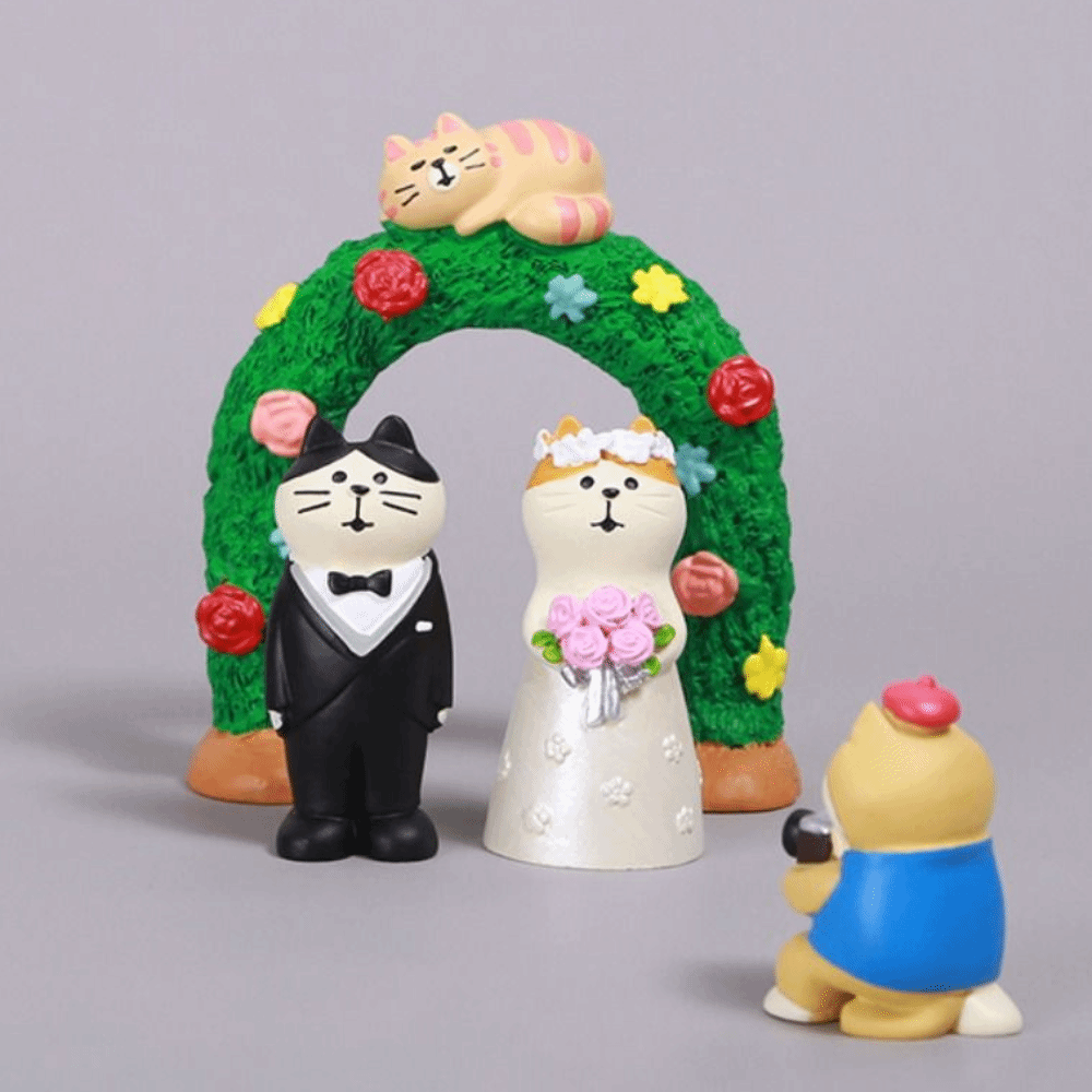 Desktop Ornament DIY Mini Wedding Arch Toy Japanese Style Creative Resin Handicraft Ornaments Cute Small Scene Decoration Crafts Couple Gifts