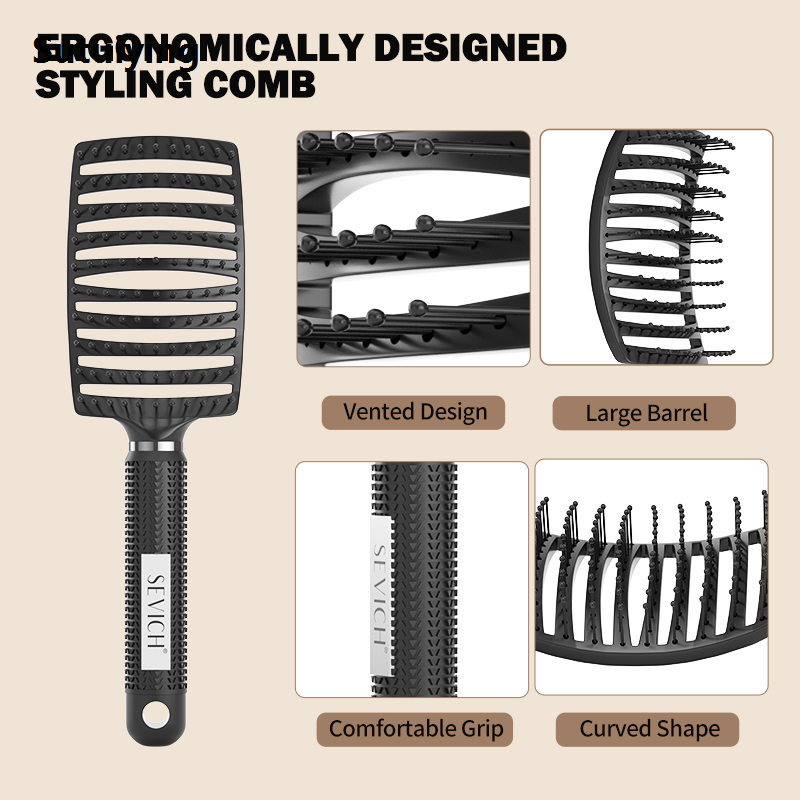 Sutuiying Curved Roots Fluffy Big Bend Smooth Hair Styling Comb Massage Ribs Fifty percent discount Comb Men and Women Portable Hair Hair Long Hair Curly Magic