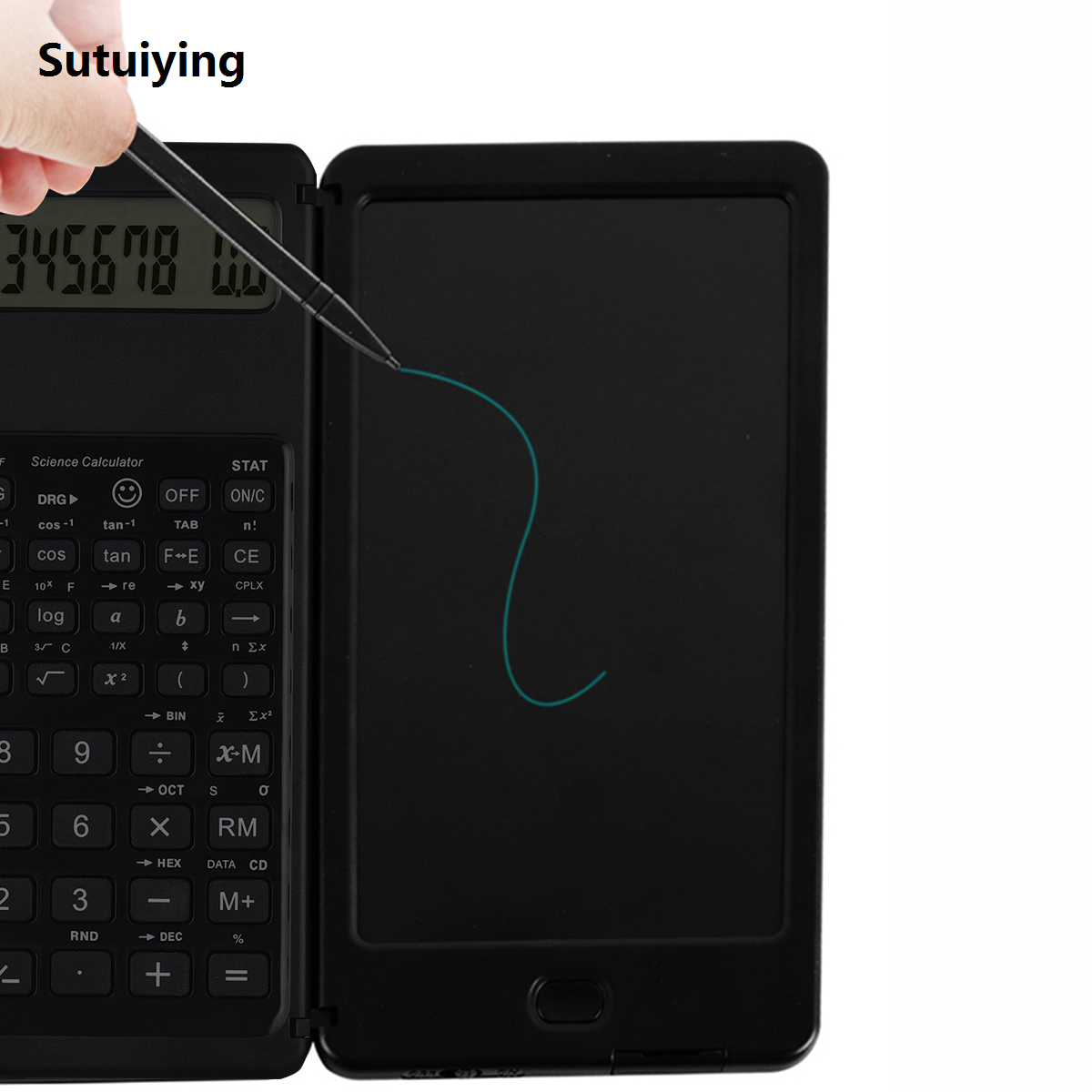 Wenefang Calculator With LCD Writing Tablet Desktop Calculators 10 Digits Display with Stylus Erase Button Thin and Foldable Design