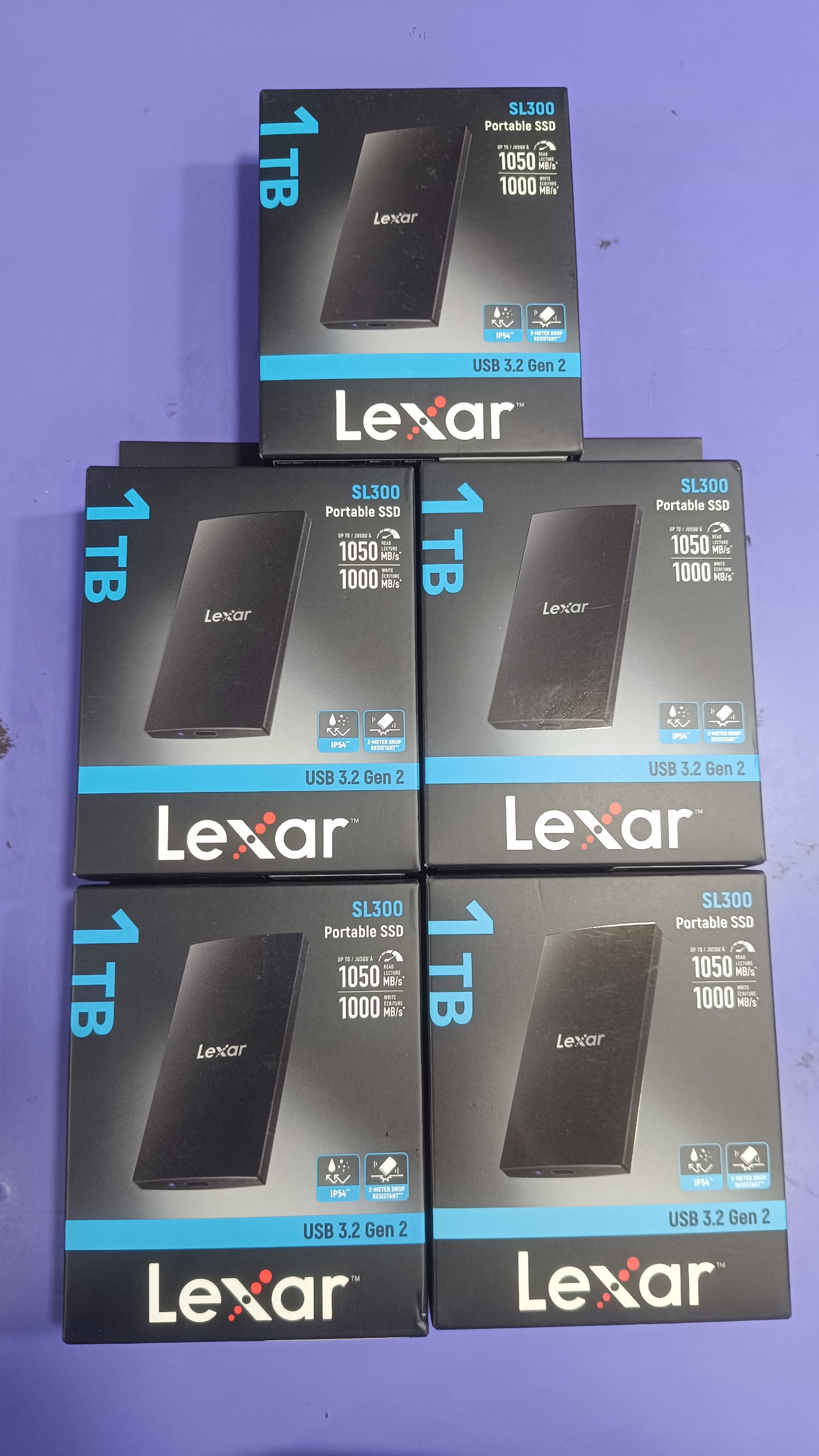 Lexar SL300 Portable Solid-State Drives 1TB SSD Type-c USB3.2 Read Speeds Up To 1050MB/s Compatible Cell Phone Laptop