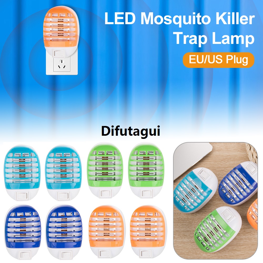 Difutagui UV LED Lamp Electric Shock Mosquito Killer Lamp EU/US Plug Insect Fifty percent discount Trap Fly Bug Zapper Catcher Light for Home Office Bedroom