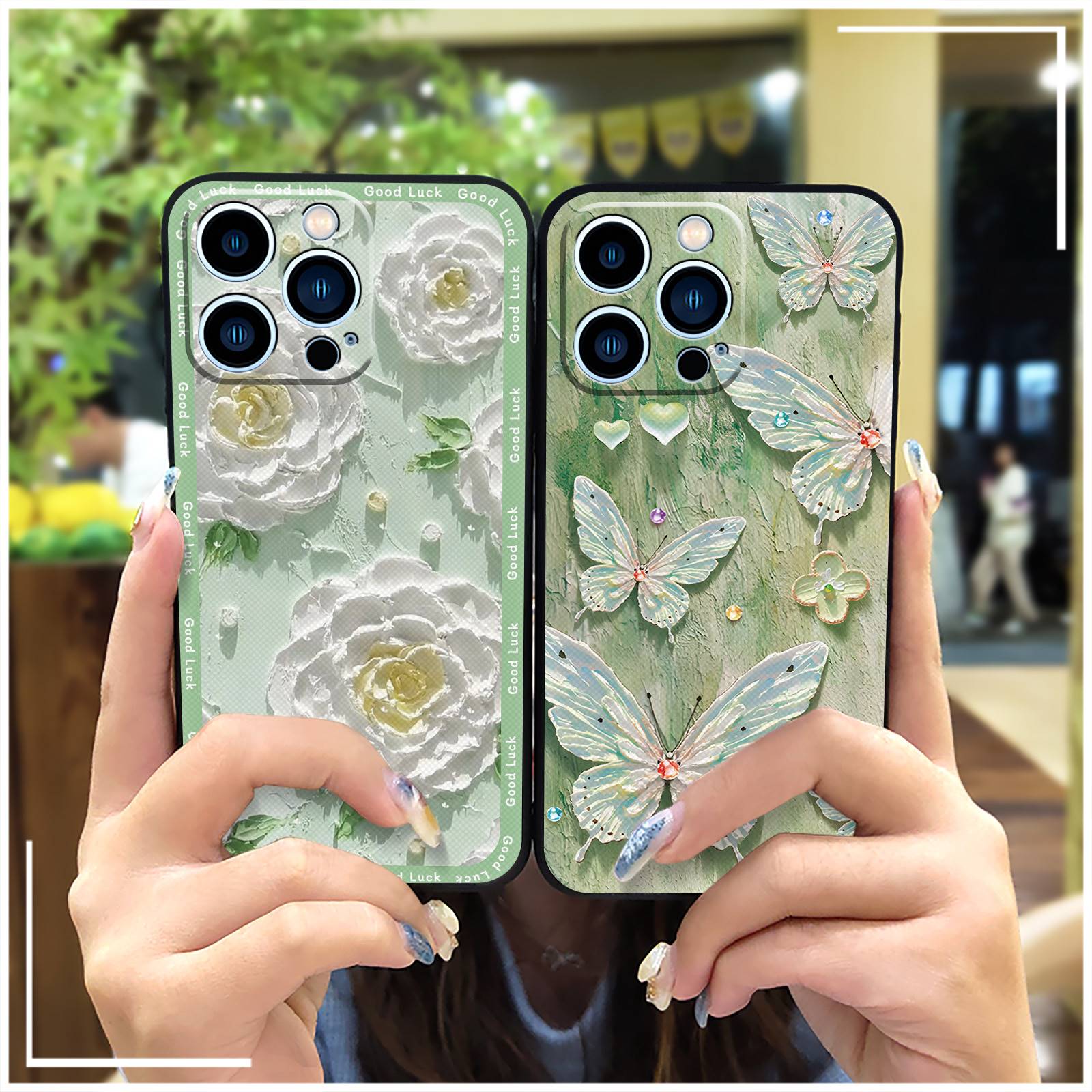 Graffiti Dirt-resistant Phone Case For iphone14 Pro Max/ip14Pro Max Back Cover Shockproof Cute Cartoon Soft case flower
