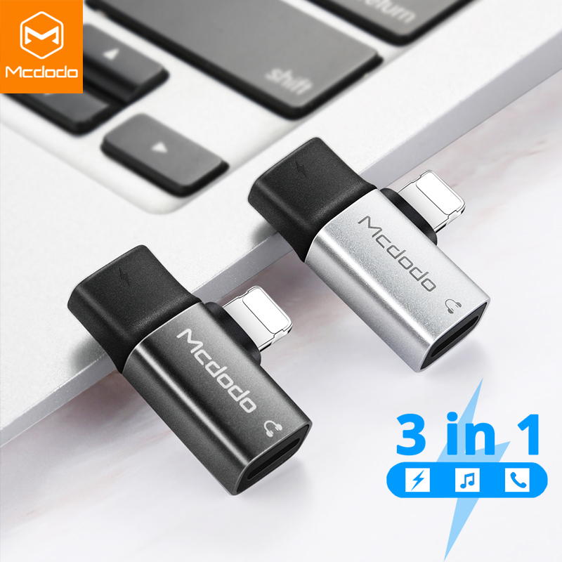 NEW 【7efc9af3】Mcdodo Auido Adapter For iPhone 12 11 Pro Max XS 3.5mm Jack Headphone Earphone Charging 2A Converter Splitter OTG Adapter