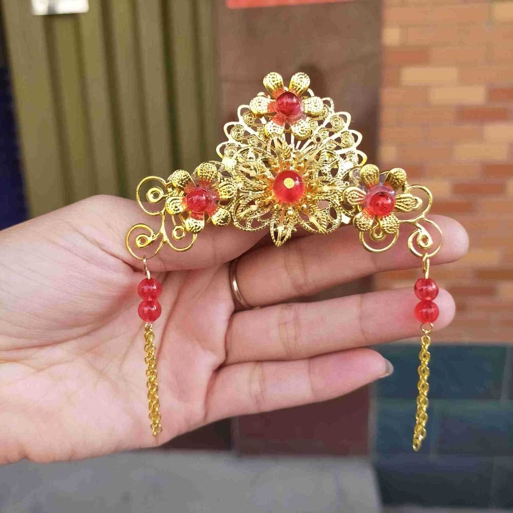 Retro Temperament Photo Props Wedding Hair Accessories Alloy Bride Hair Stick Hairstyle Design Tool Ancient Style Hair Crown Hanfu Hairpin