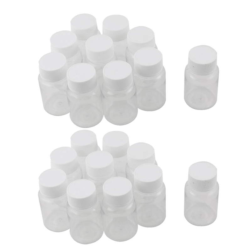 OUMERY 200Pcs Refillable Bottles 15Ml Plastic PET Clear Empty Seal Bottles Container with Screw Cap