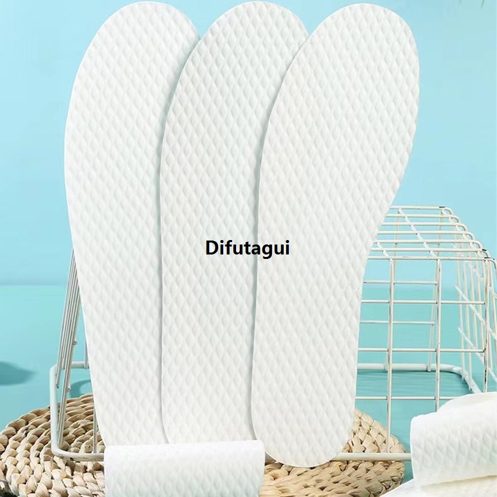 Difutagui 1PCS Insole Breathable Disposable Soft Bottom Comfortable Sweat-absorbing Profesional And Deodorant Thick Wood Pulp Disposable Insoles White