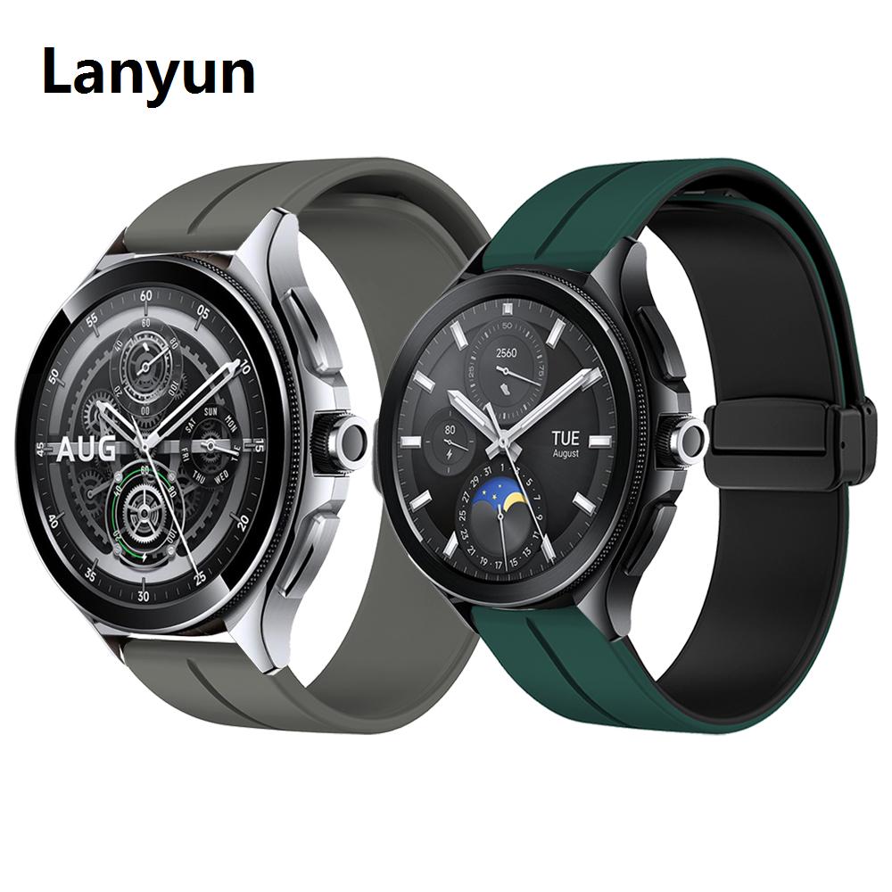 Lanyun 22mm Magnetic Buckle Soft Silicone Strap For Xiaomi Watch 2 Pro 2025 New / S3 S2 46MM / Mi S1 Active Band Replacement Wristband Bracelet