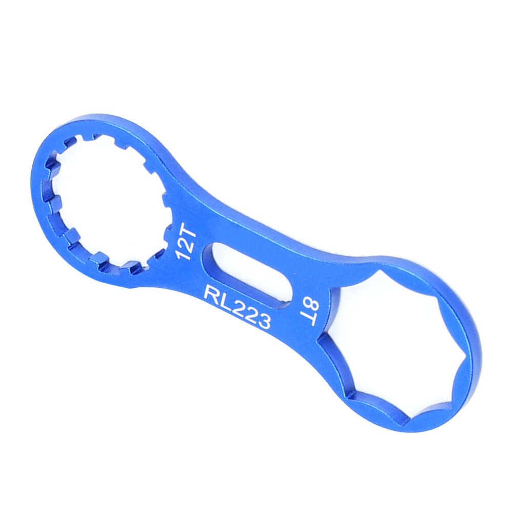 2PCS Durable Aluminum Alloy Bike Front Fork Wrench 99.5*35.5mm Blue Bicycle Fork Cap Wrench Lightweight Bicycle Fork Cap Spanner Bike Repair