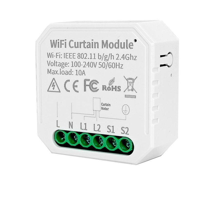 1 PCS Tuya WIFI Smart Curtain Module Switch APP Remote Control White Plastic for Alexa Home Voice Control