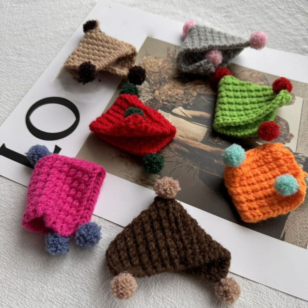 New Fashion Knitted Hat Candy Color Cute Animal Doll Hat Mini DIY Knitted Skirt for 10cm Cotton Dolls