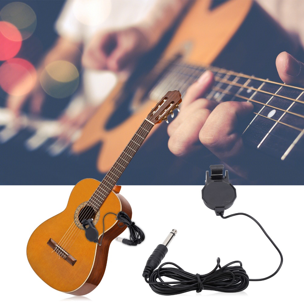 Professional 1/4 Inch Plug​ ​Clip-On Pickup Clip-On Musical Performance ​Acoustic Guitar Pickup​ ​Instrument Microphone​ Ukulele Pickup For Acoustic Guitar​