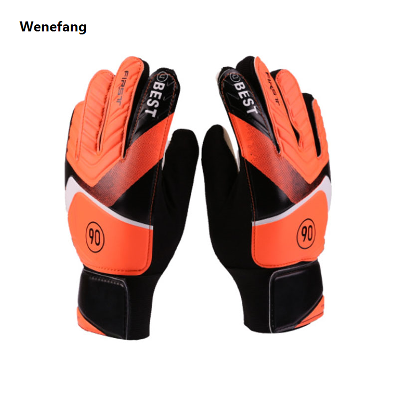 Wenefang 1 pair of football goalie gloves No. 5 No. 6 No. 7 latex anti-skid Fifty percent discount goalie gloves wear-resistant breathable sports gloves