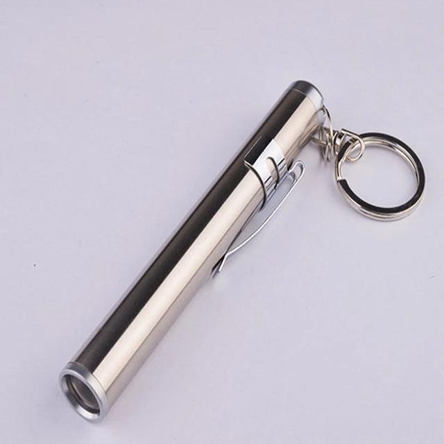 Bright Mini Pocket Flashlight With Metal Clip White And Yellow Led Flash Light AAA Mini Flashlight keychain mini Torch