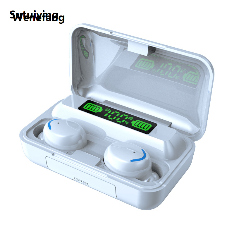 Sutuiying F9 TWS Wireless Earphones Bluetooth Headphones Waterproof LED Display Earbuds with Charging Box Sports Noise Reduction Headset